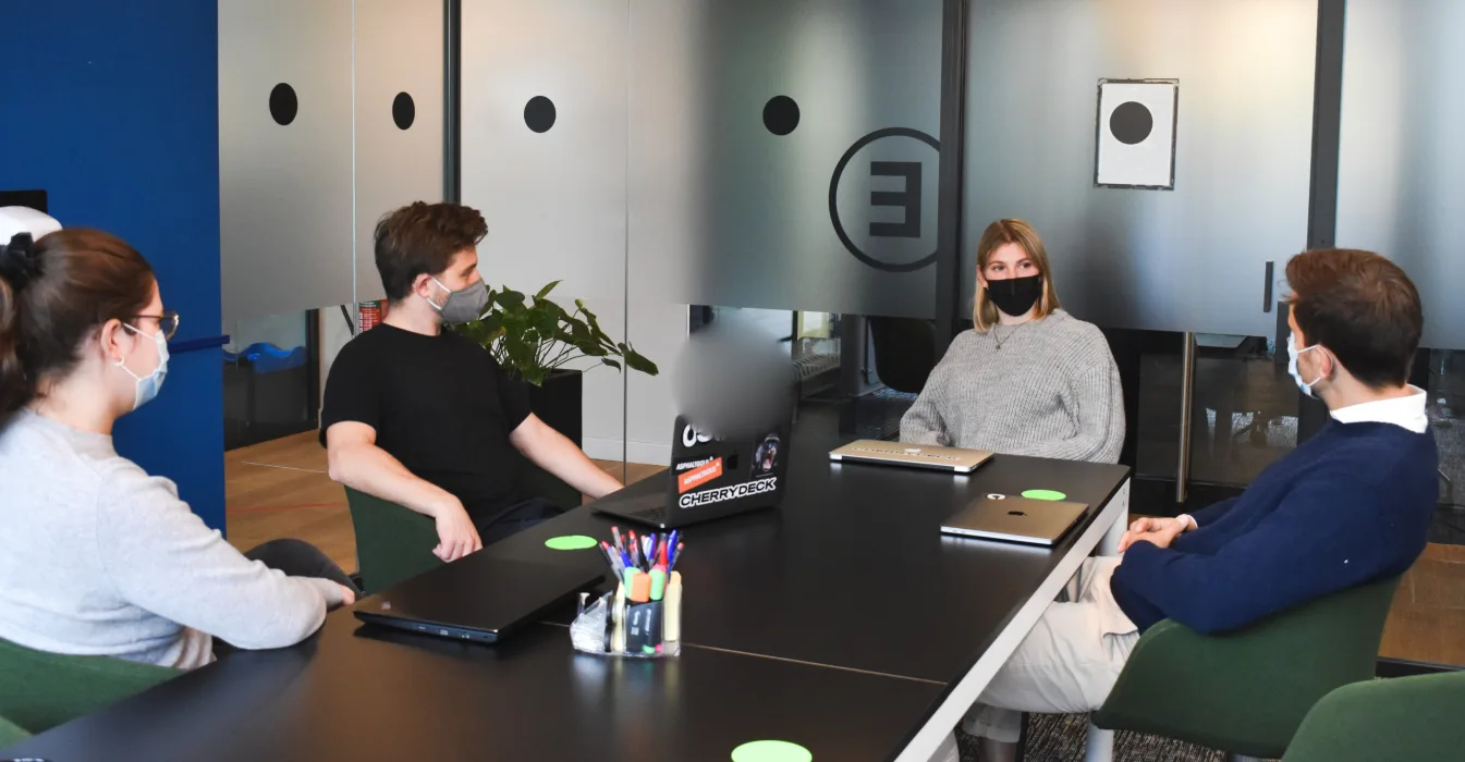 Team meeting around a conference table
